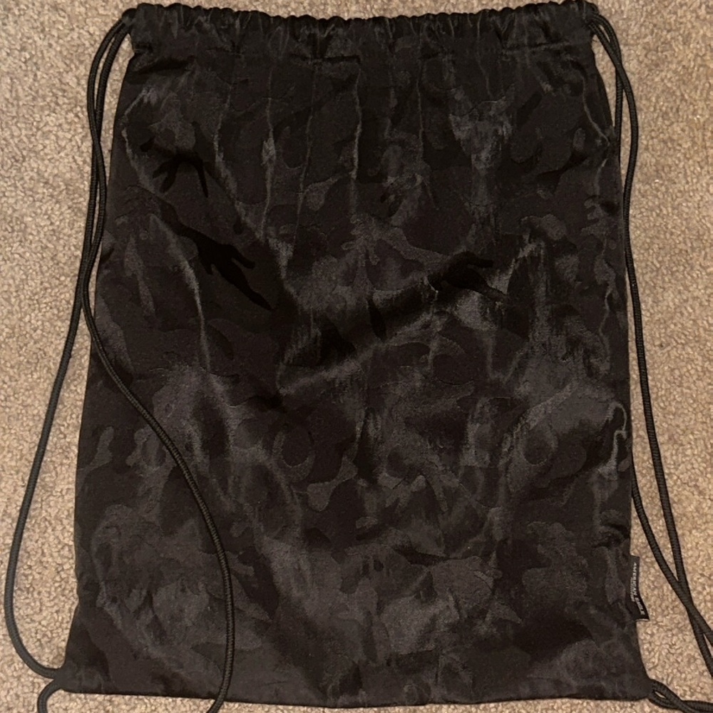 American Eagle - Drawstring Black Camo Backpack - image 1